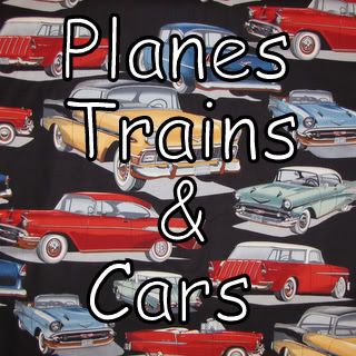 planes trains cars fabric